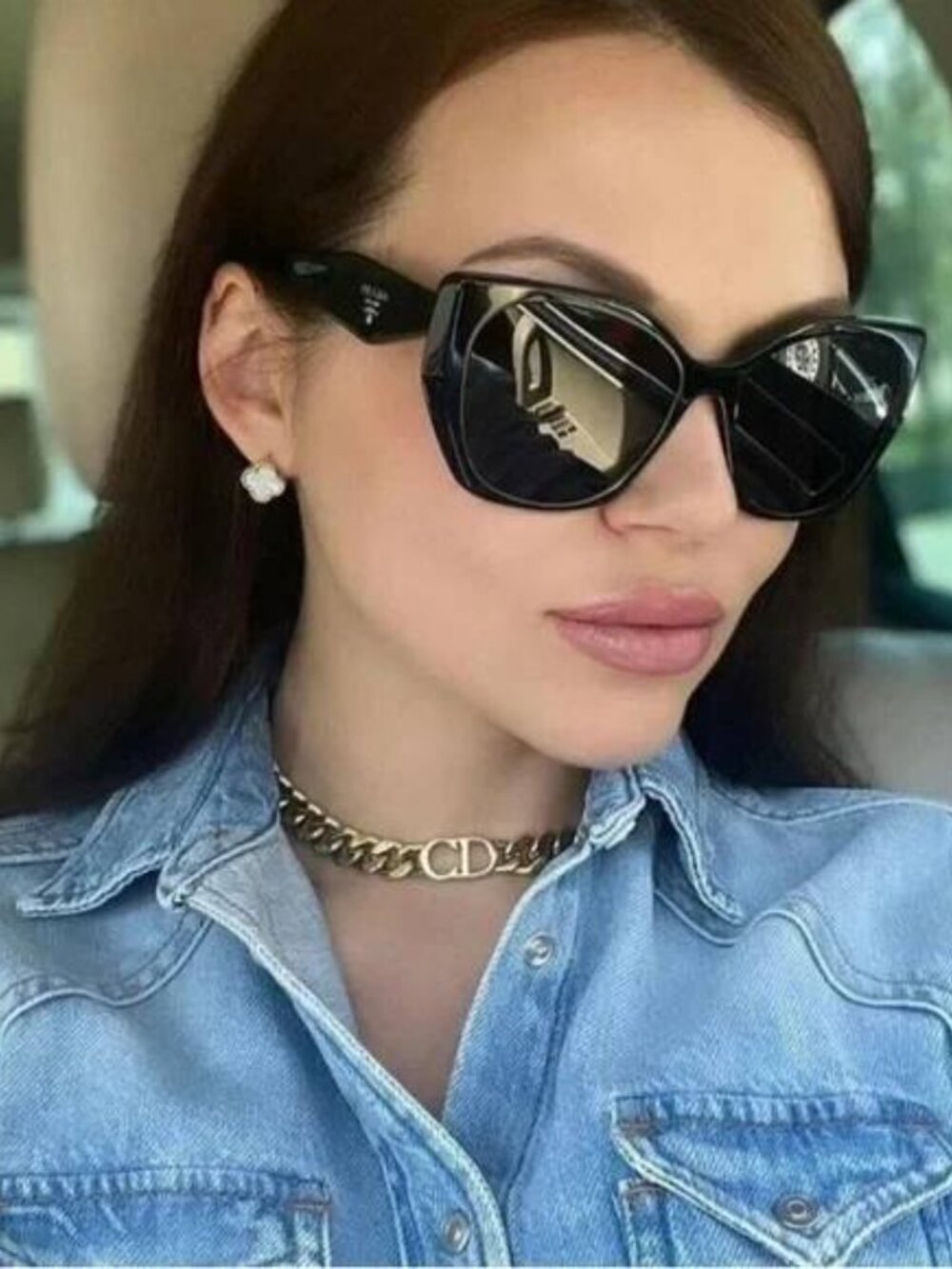 Prada PR19ZS 1AB5S0 Square Sunglasses – Black\Dark Grey - Picture 3 of 9